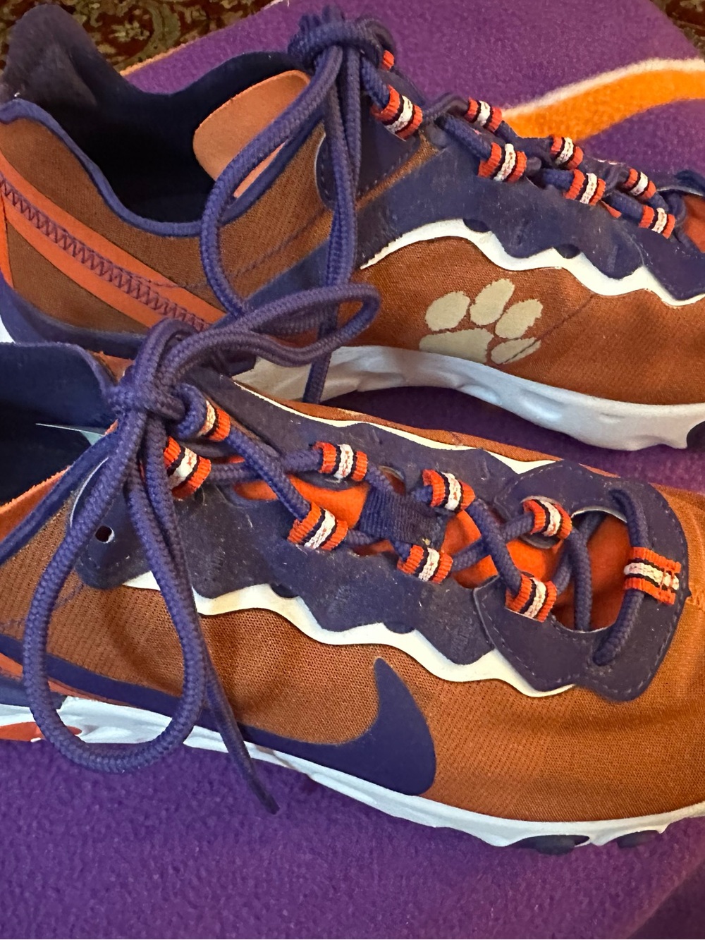 Nike Clemson Men's Orange and Purple Athletic Shoes